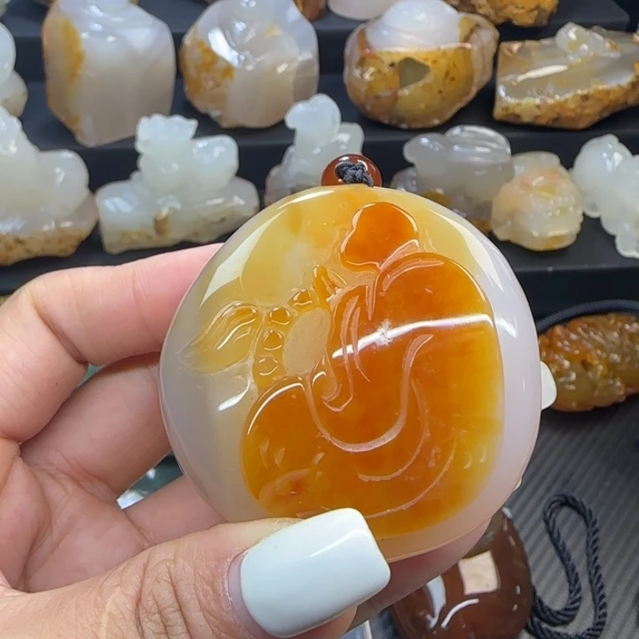 玛瑙/玉髓合金手把件