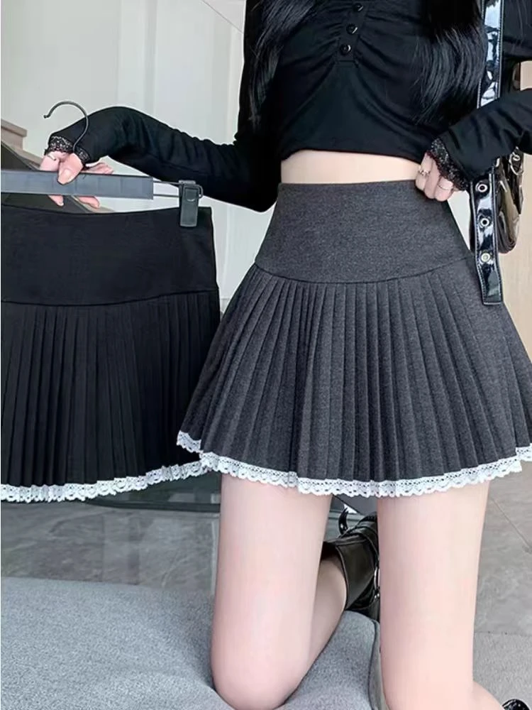 502#学院风独特气质a字裙蓬蓬短裙防走光显瘦百褶裙子2025春新款