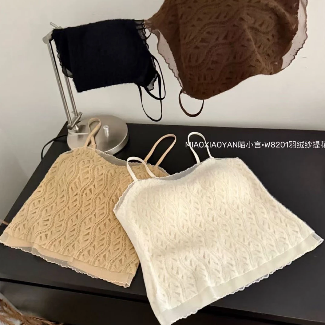 秋冬新品8201蕾丝防走光美背女一体杯内搭打底