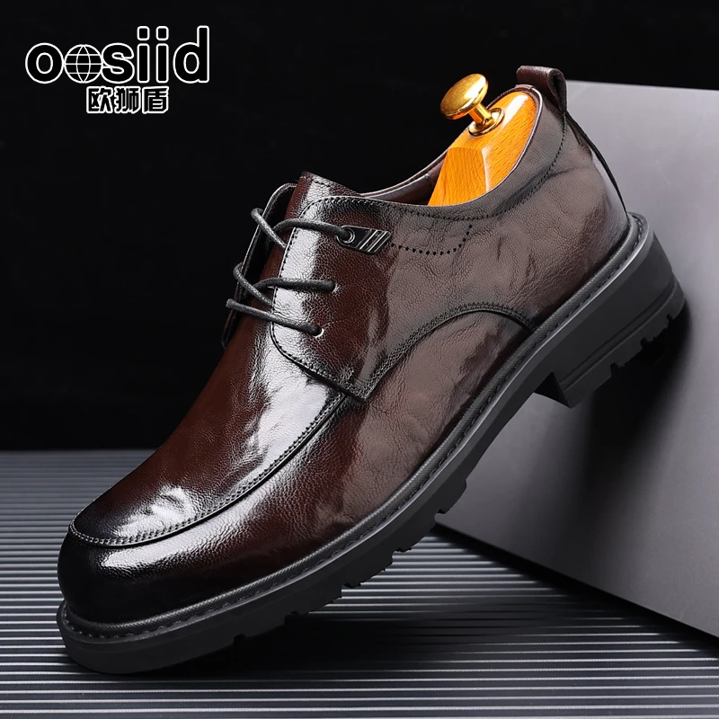 【Oosiid欧狮盾】2025新款头层羊皮男士休闲鞋软底时尚百搭商务皮鞋