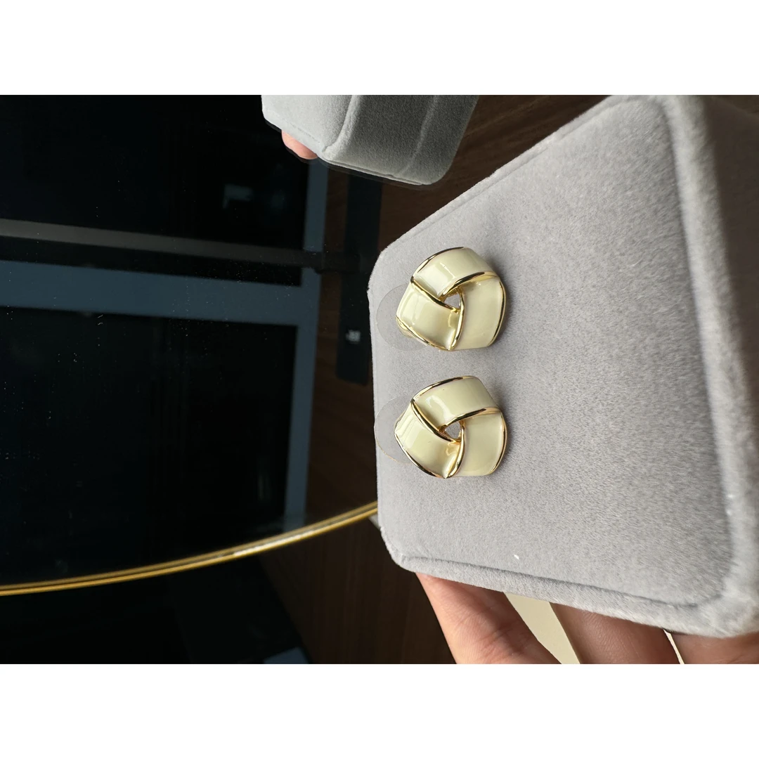 铜合金无非金属耳饰 铜合金交叉轻奢耳饰ed1593