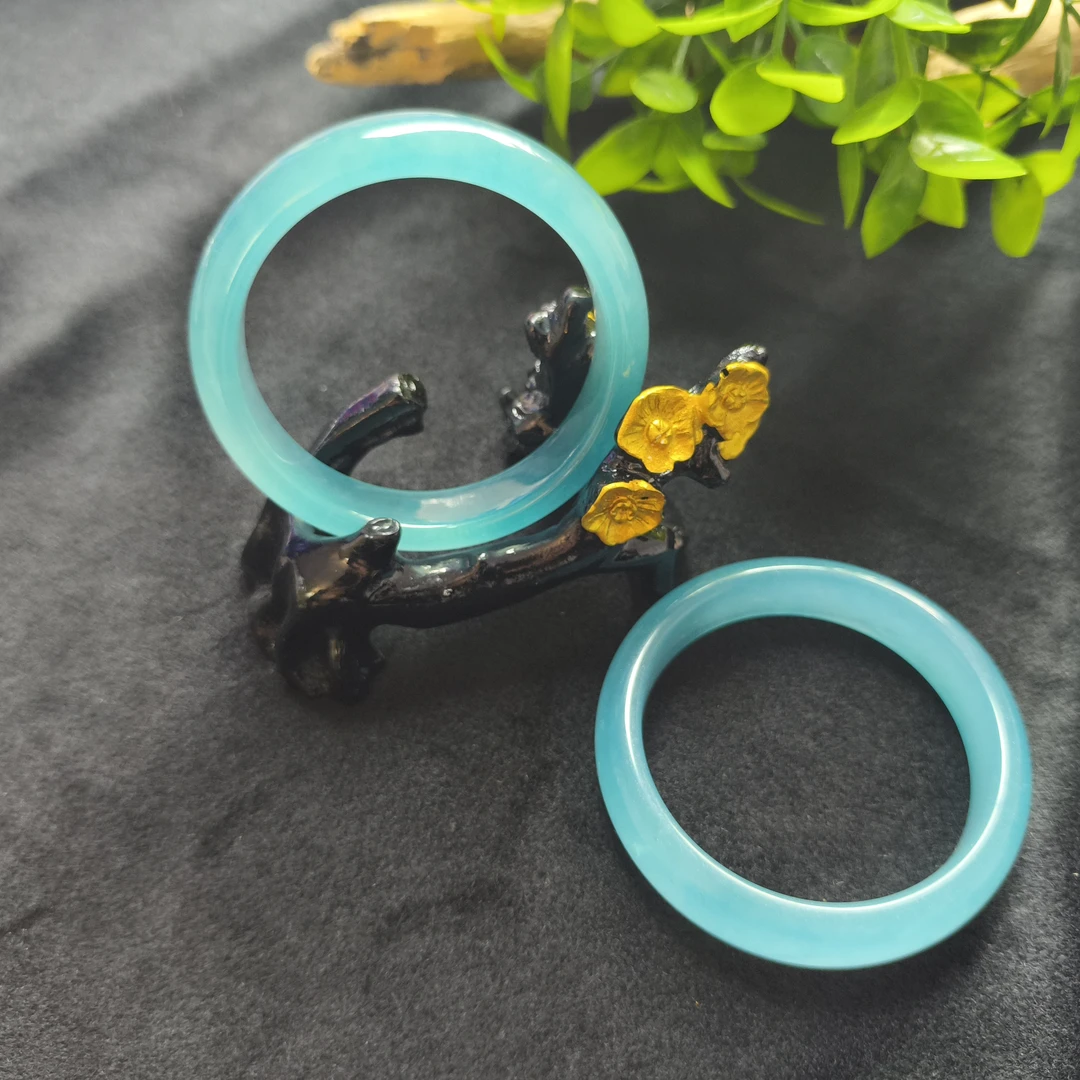 SZ702【福佑多】冰川蓝石英质玉 手镯 多样性发货 拍一发一