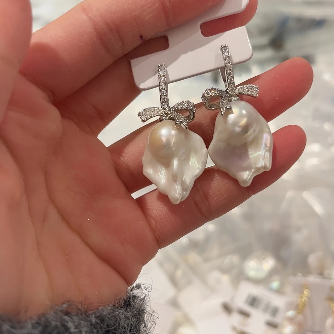 淡水珍珠耳饰合金