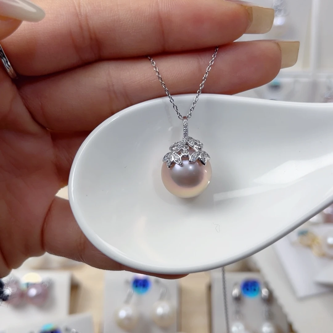 淡水珍珠银S925镶嵌颈饰