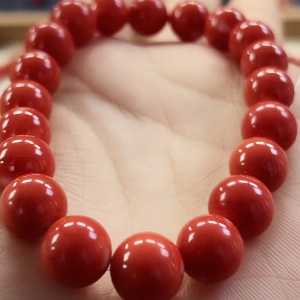 天然宝石红珊瑚手串