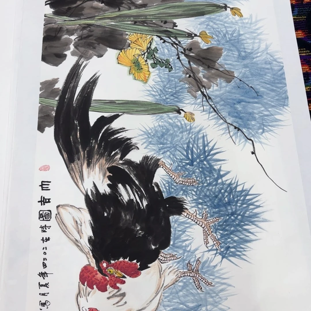 国画金****响李志朝四尺花鸟朱