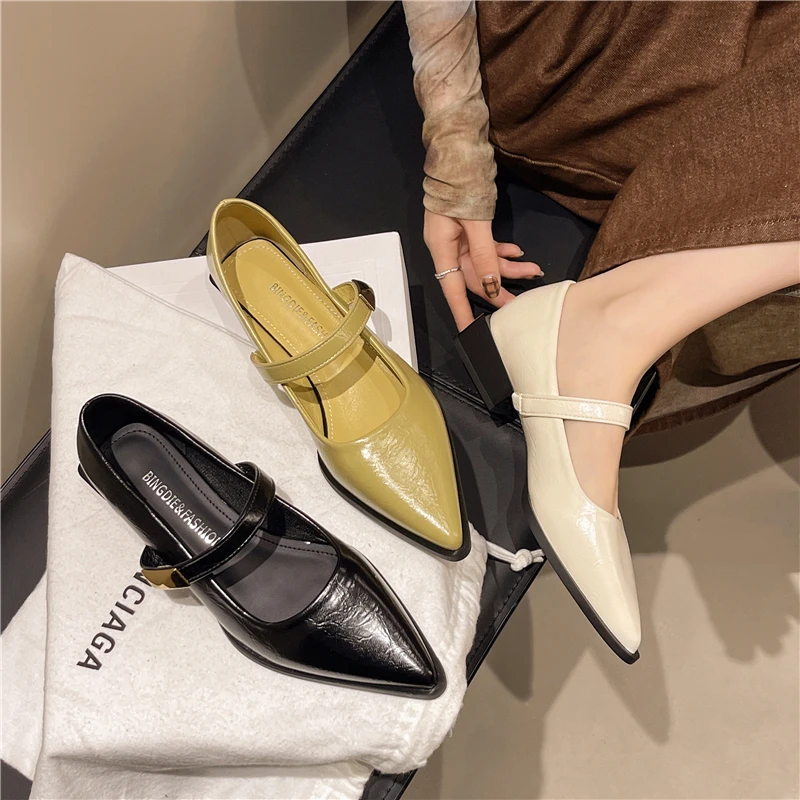 【子杉专属】法式玛丽珍高跟鞋女粗跟尖头温柔晚风气质配裙子单鞋