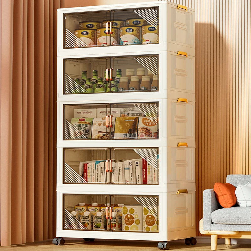 ZD70cm【三-五层】可折叠免安装收纳柜家用客厅杂物柜玩具储物柜