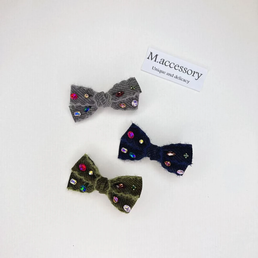 Mi33  定制款高级感小蝴蝶结彩钻鸭嘴夹 Y43059L2-5