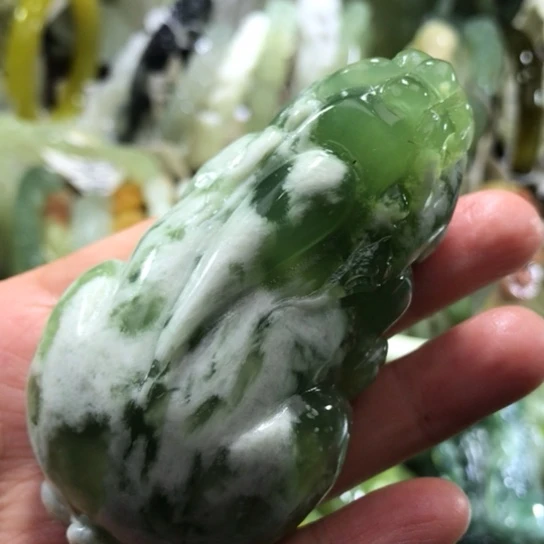 未镶嵌岫玉手镯手把