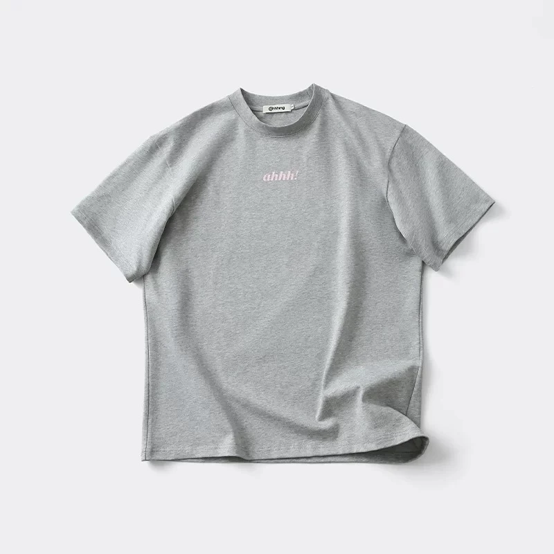 Ahhh【王安宇同款】美式复古短袖t恤圆领纯棉印花宽松休闲上衣