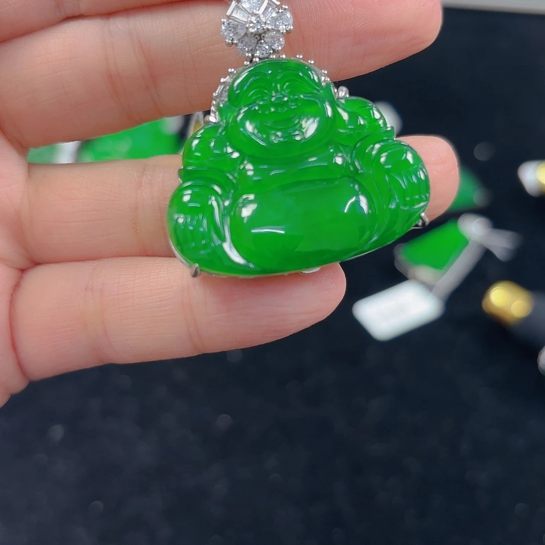 翡翠银S925镶嵌吊坠(不含链)