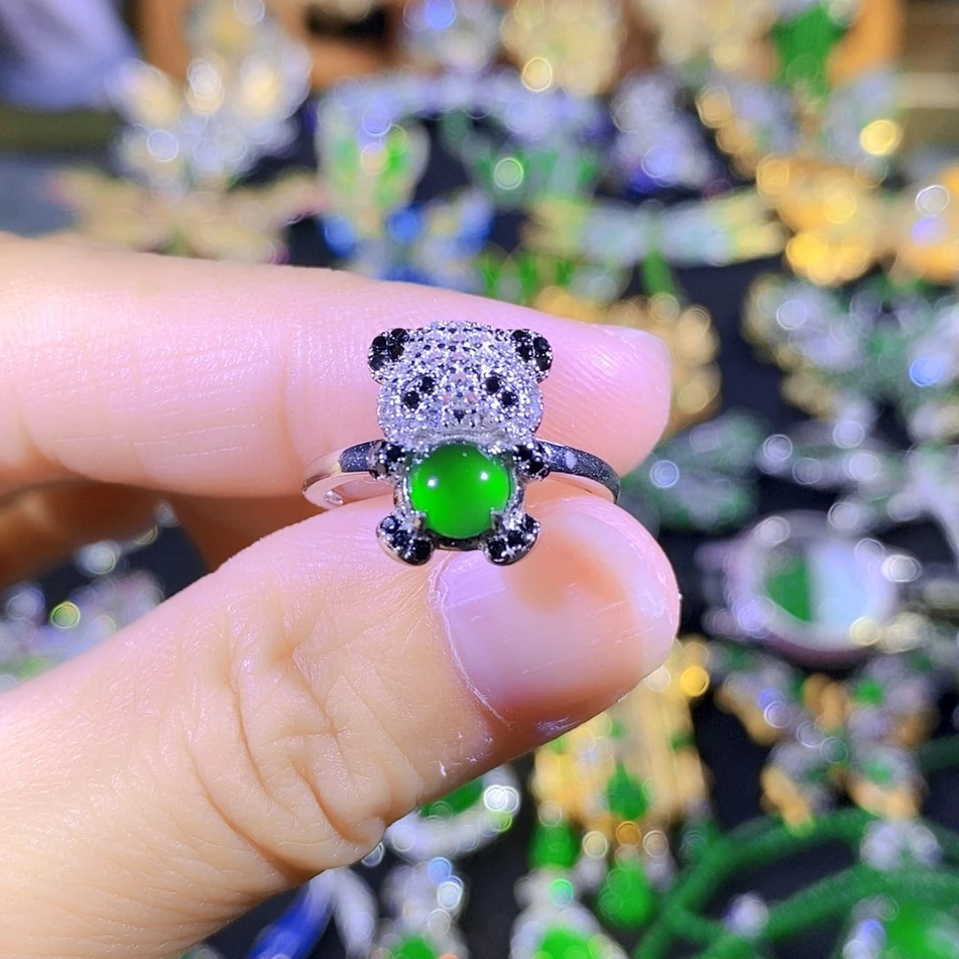 吊坠(不含链)银S925镶嵌翡翠