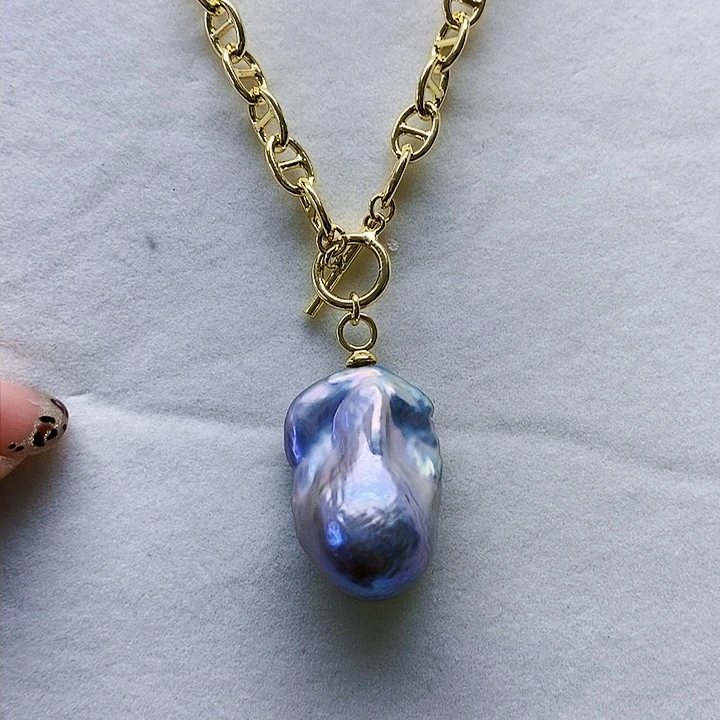 颈饰银S925镶嵌淡水珍珠