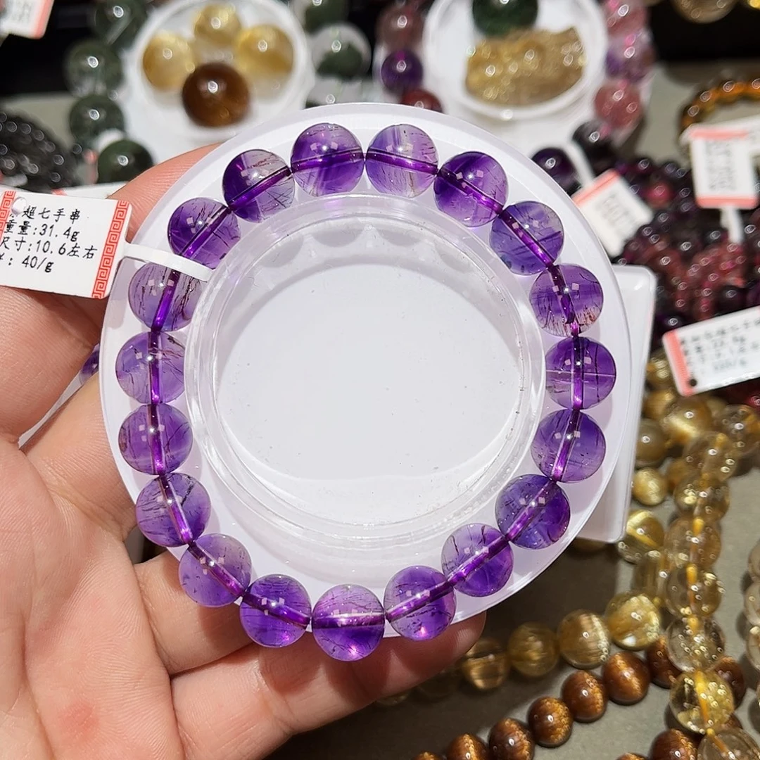水晶手链未镶嵌花*紫超七
