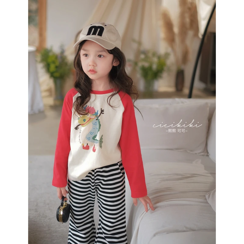 现货【小龙人】2024春季新款童装春插肩印花T恤熙熙可可TX2456