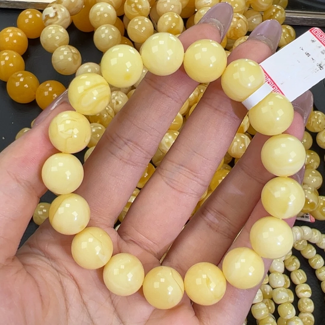 琥珀未镶嵌手链19.7白蜡