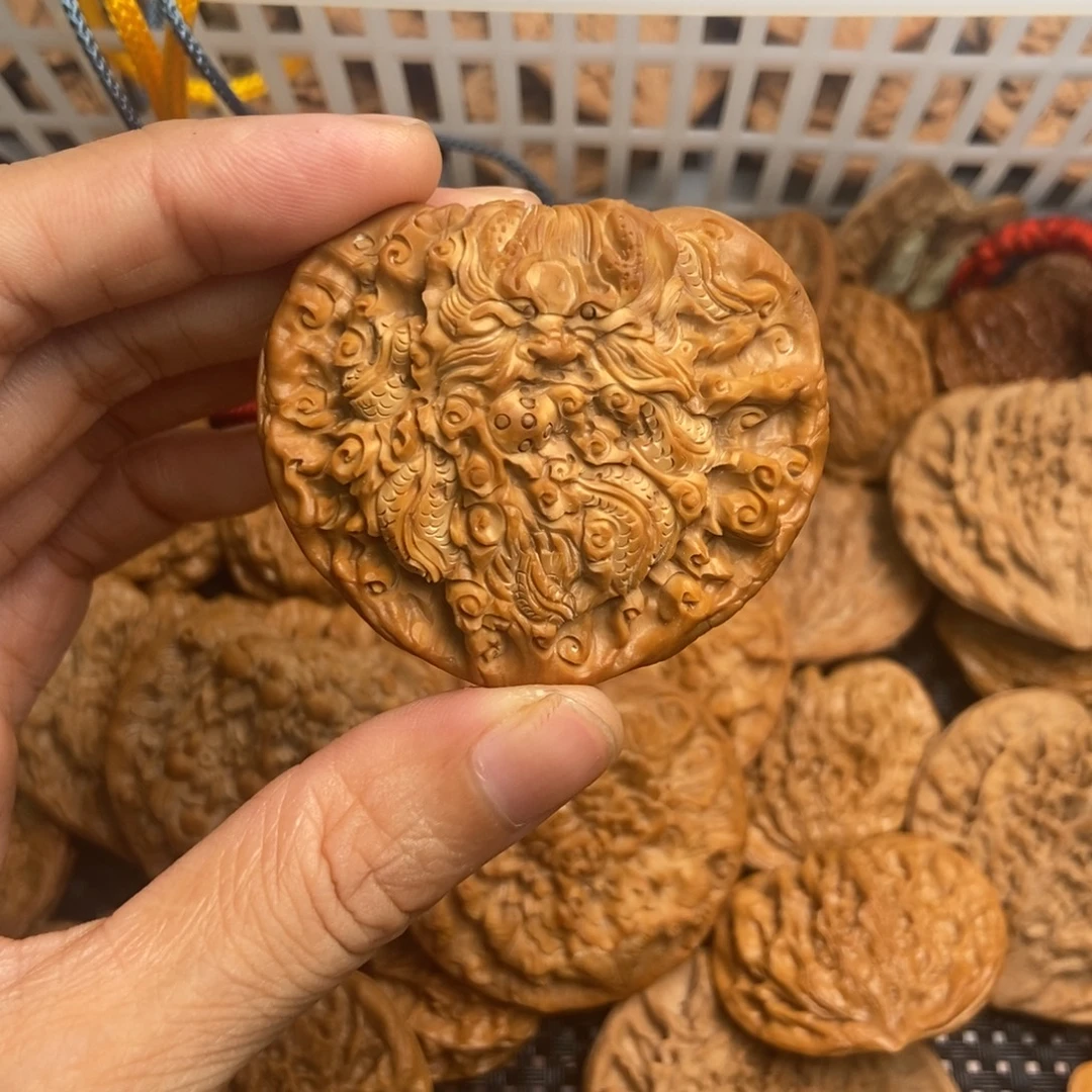 桃核吊坠二龙戏珠特价款