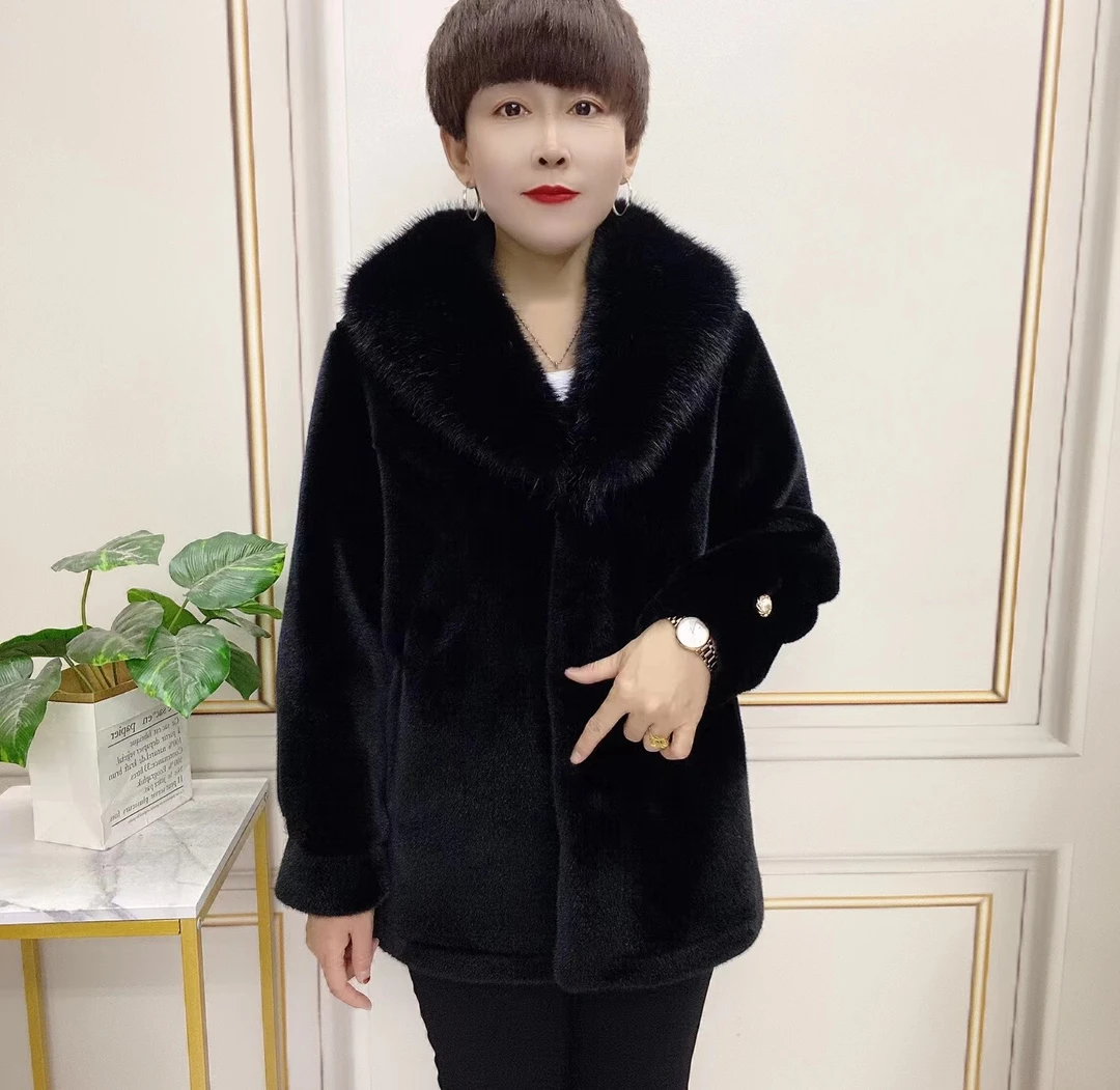 2025新款欧貂绒妈妈装【70衣长】冬季时尚百搭女外套