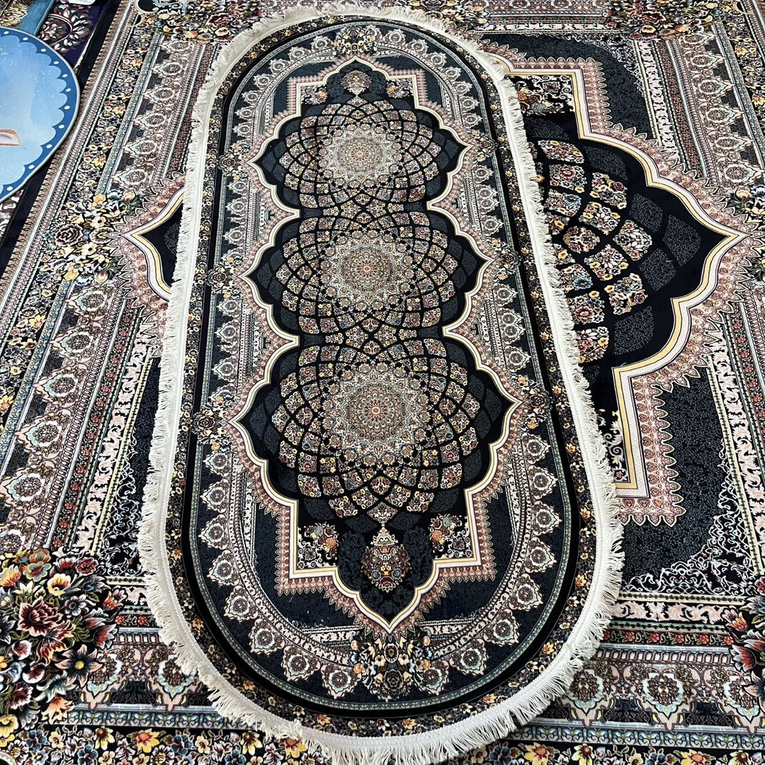 新款加厚黑色仿羊绒地毯