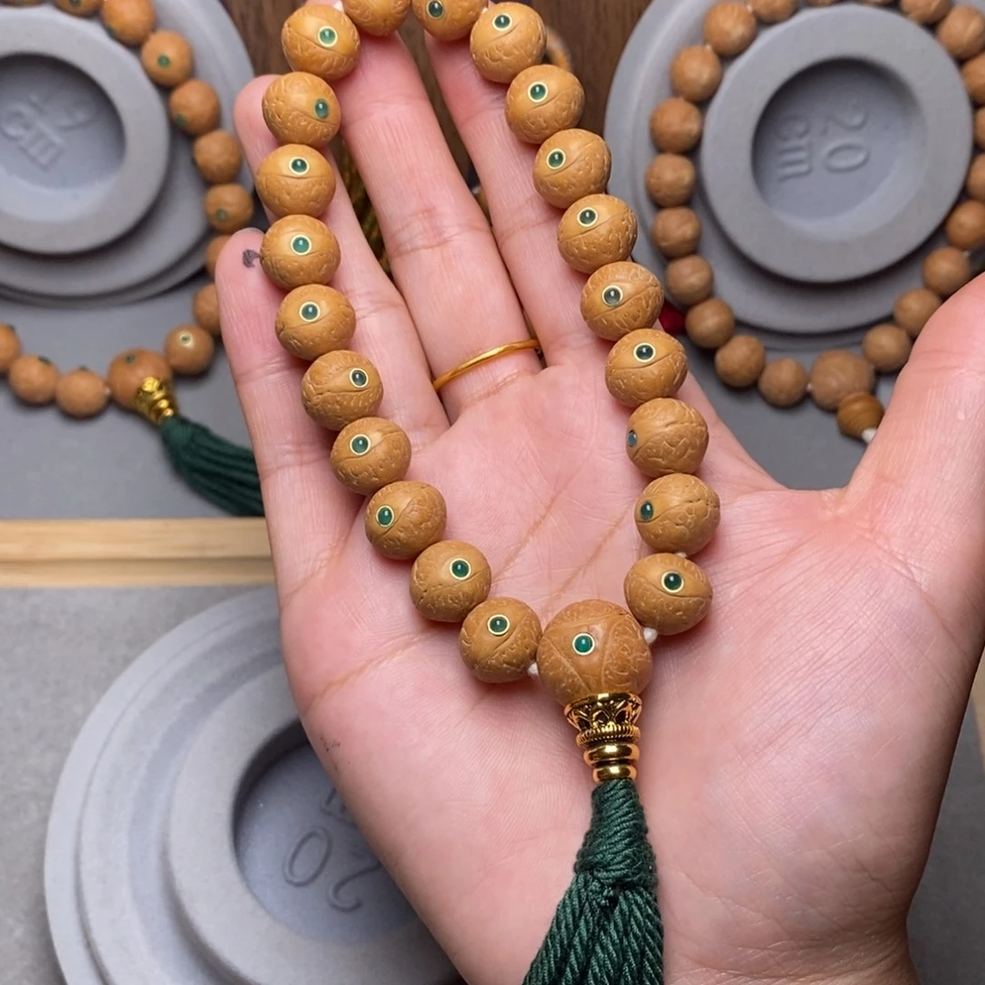 凤眼菩提手串12mm➕绿宝石