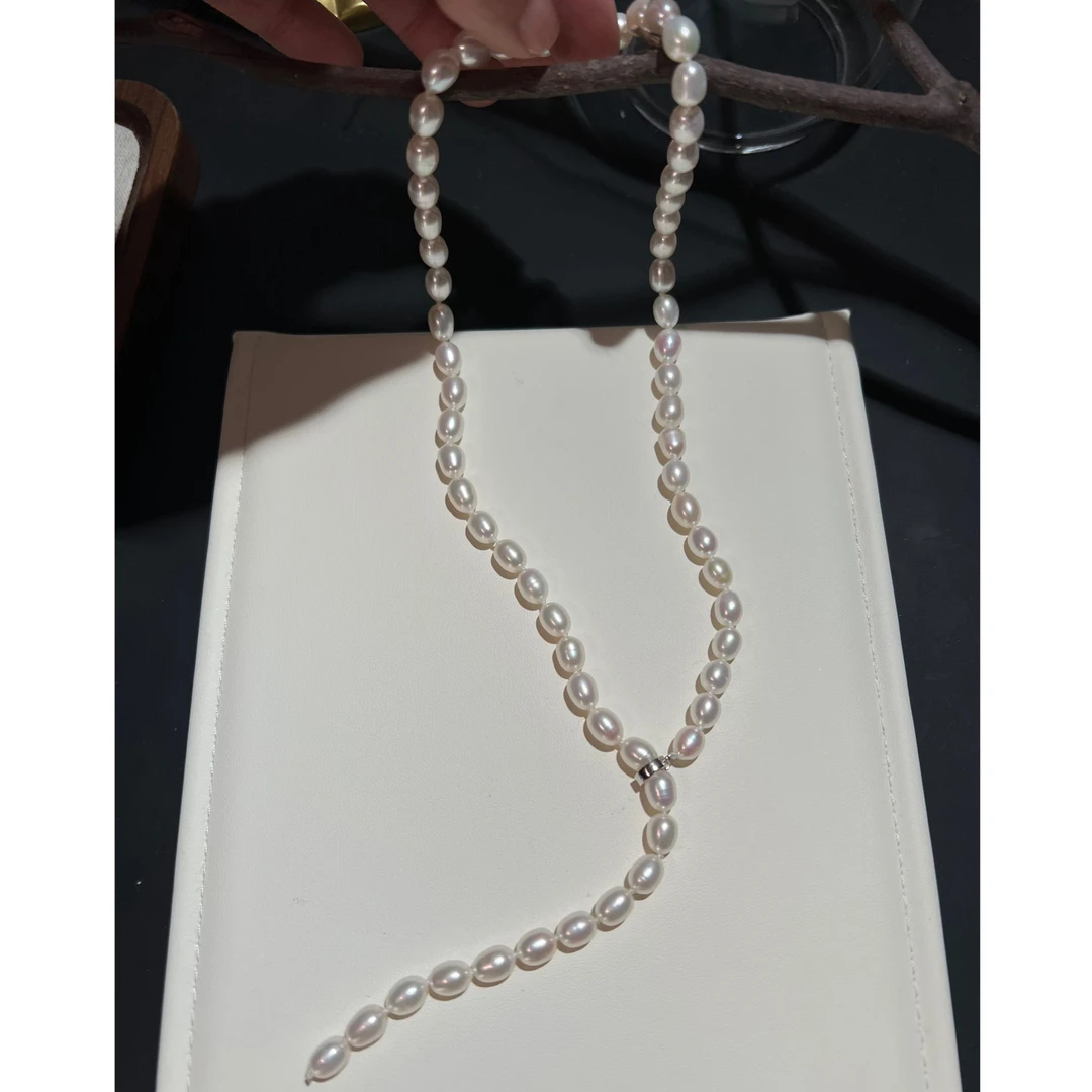 JUNMU多种戴法天然淡水珍珠项链长款毛衣链Y字项链百搭高级锁骨链