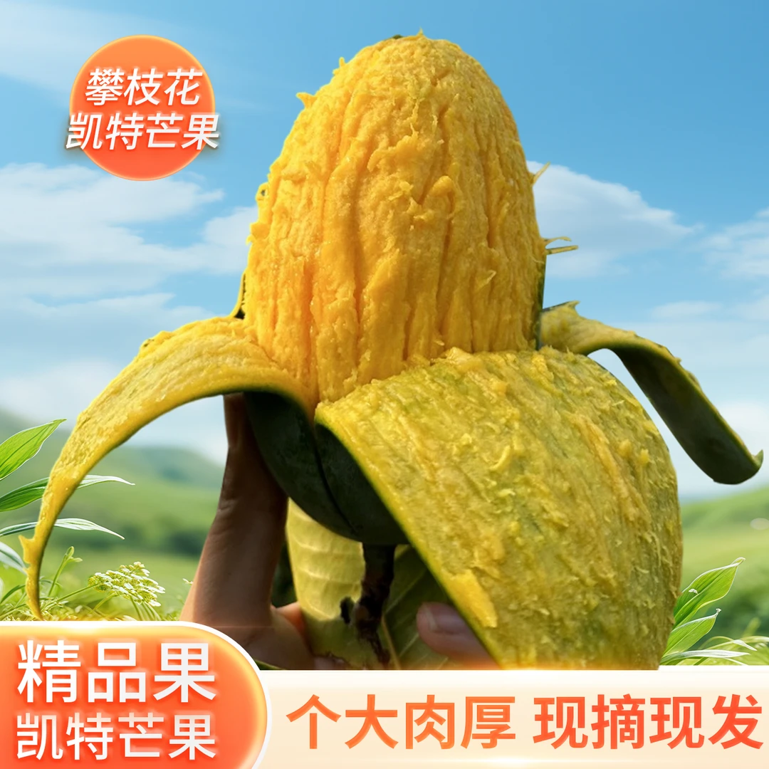 四川攀枝花晚秋芒果新鲜现摘香甜多汁芒果香味浓