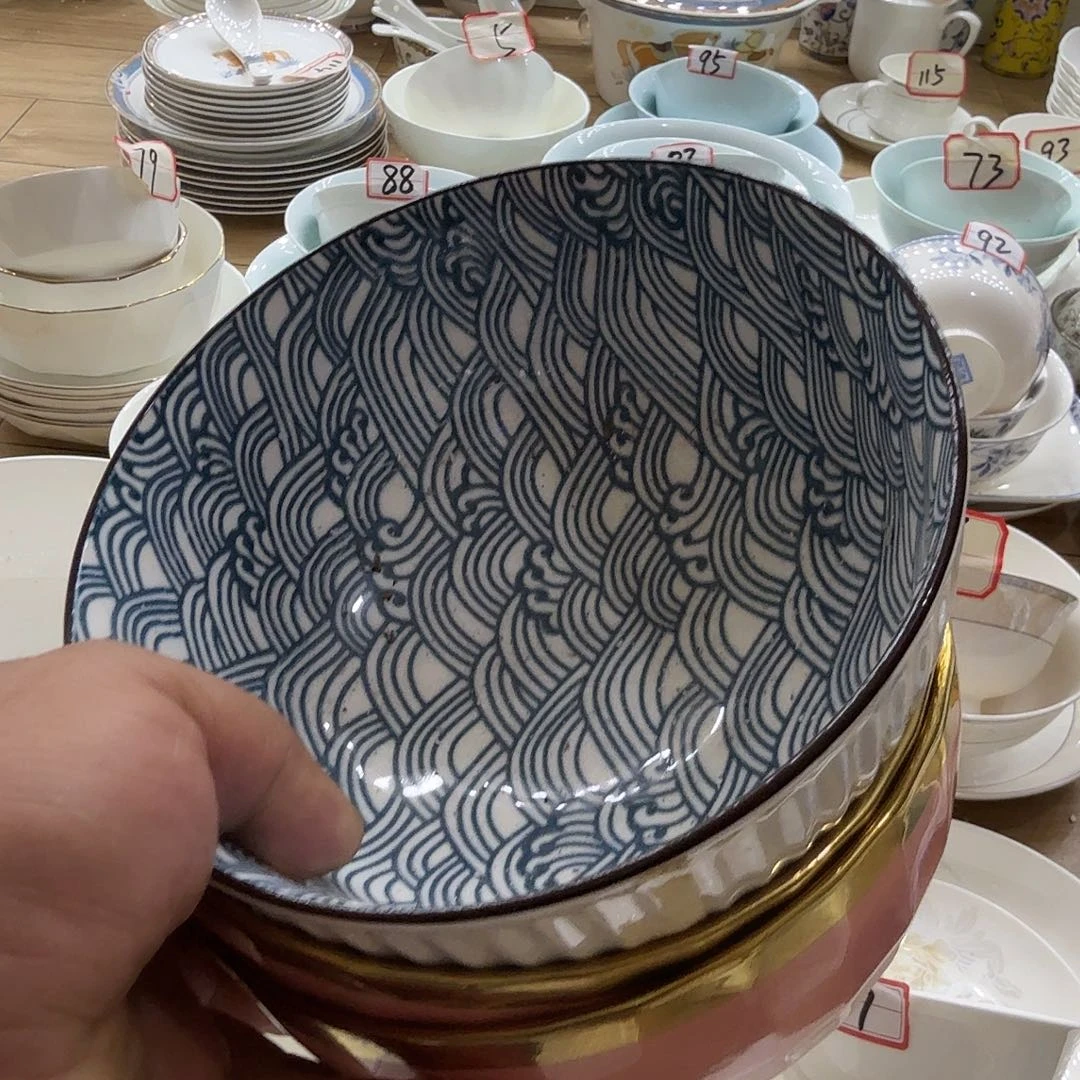 瓷景德镇陶瓷面碗6个