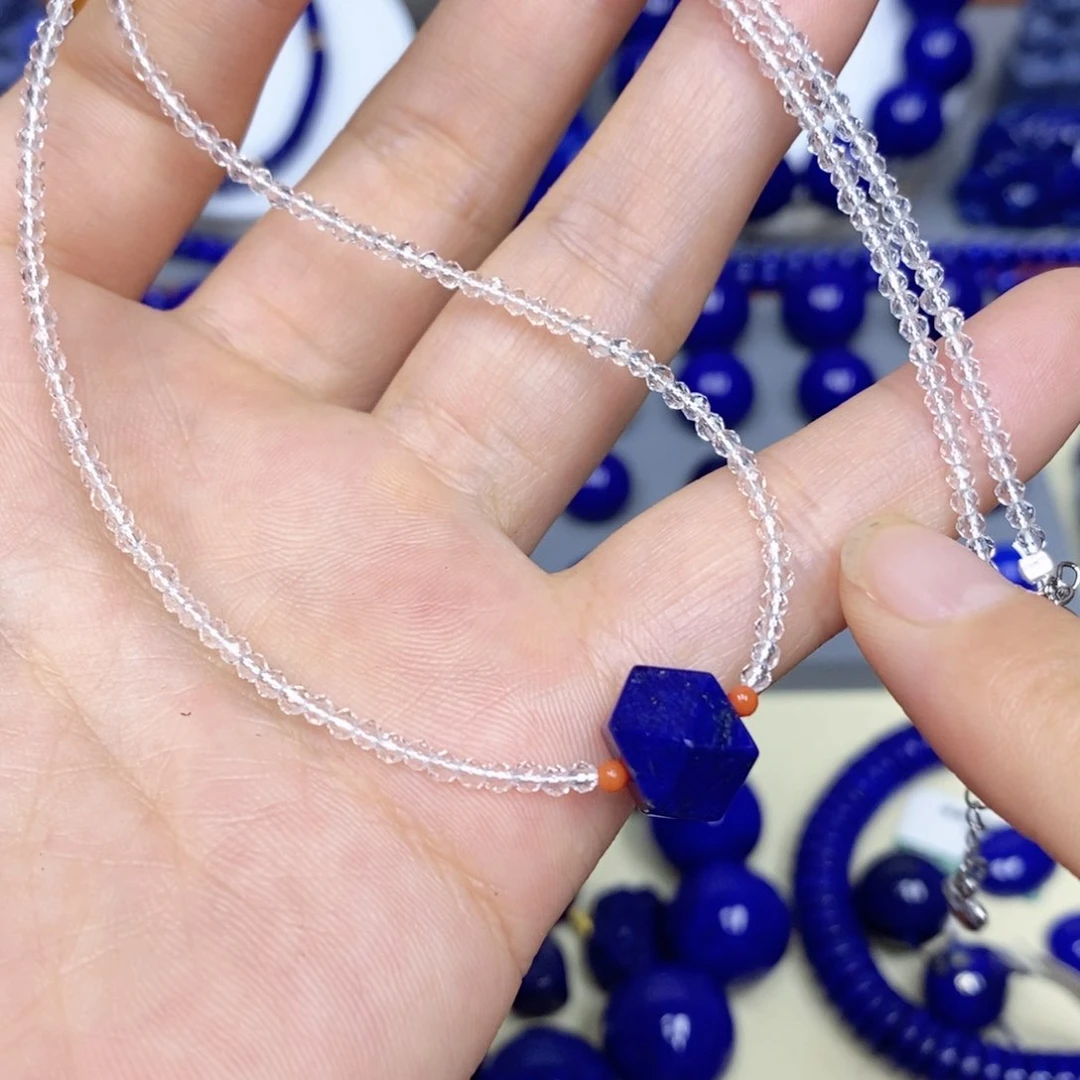 青金石未镶嵌颈饰