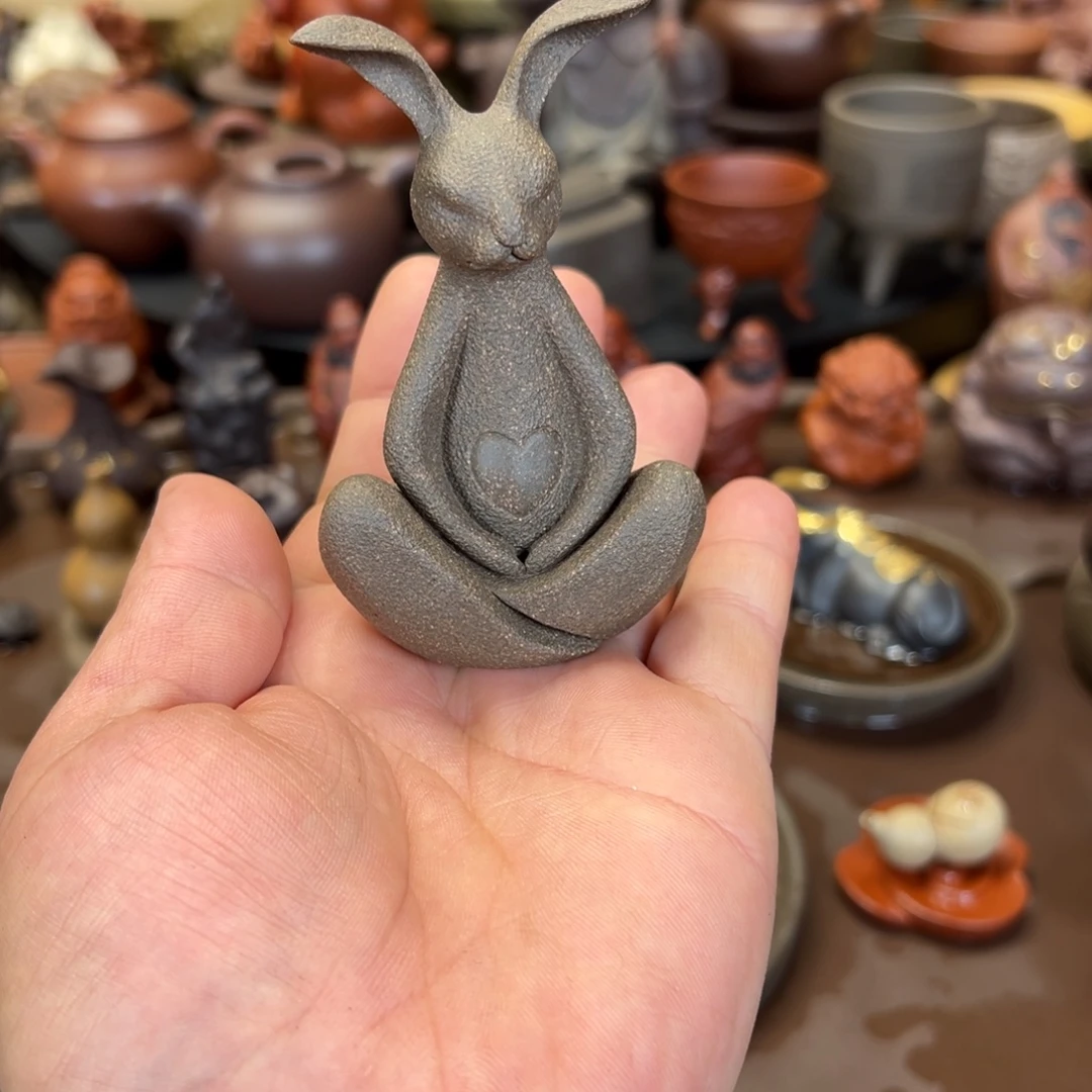 茶宠紫砂紫砂兔子全手