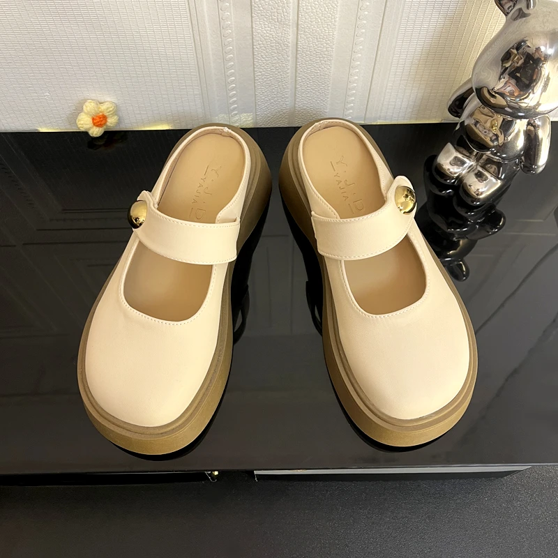 厚底包头女外穿2025年夏天夏季新款鞋子小个子增高玛丽珍凉拖鞋女