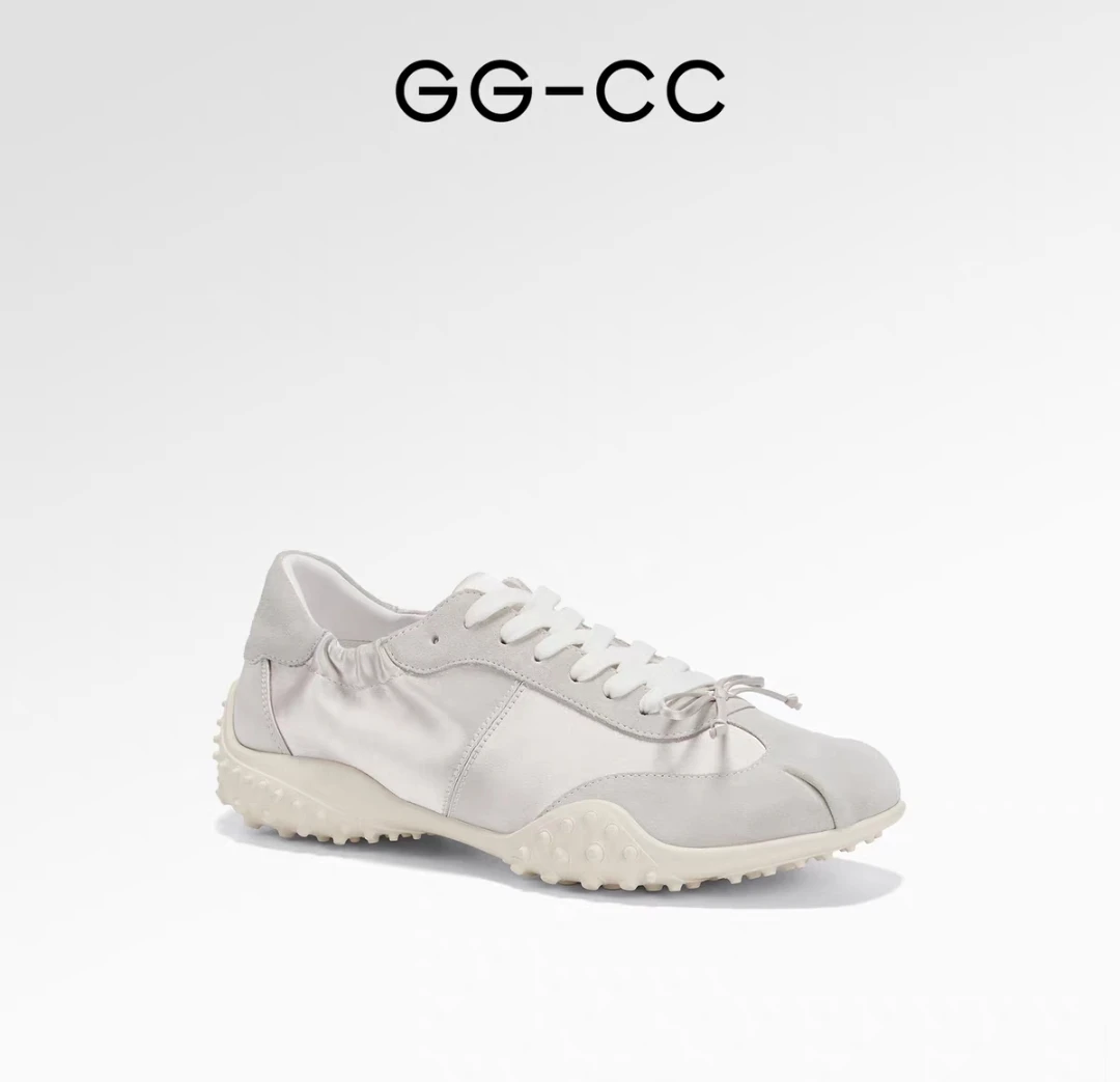 GGCC【蔡文静同款】2025春季新款蝴蝶结德训鞋芭蕾舞鞋女舒适休闲鞋