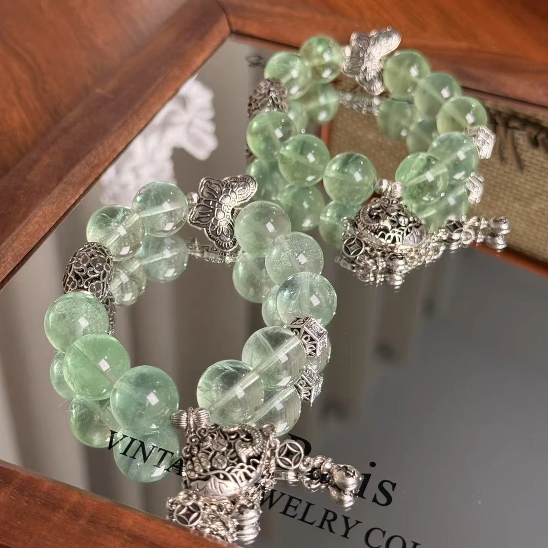 「海蝴蝶」绿萤石手串手链 颜色微差多样性发其一ZN77