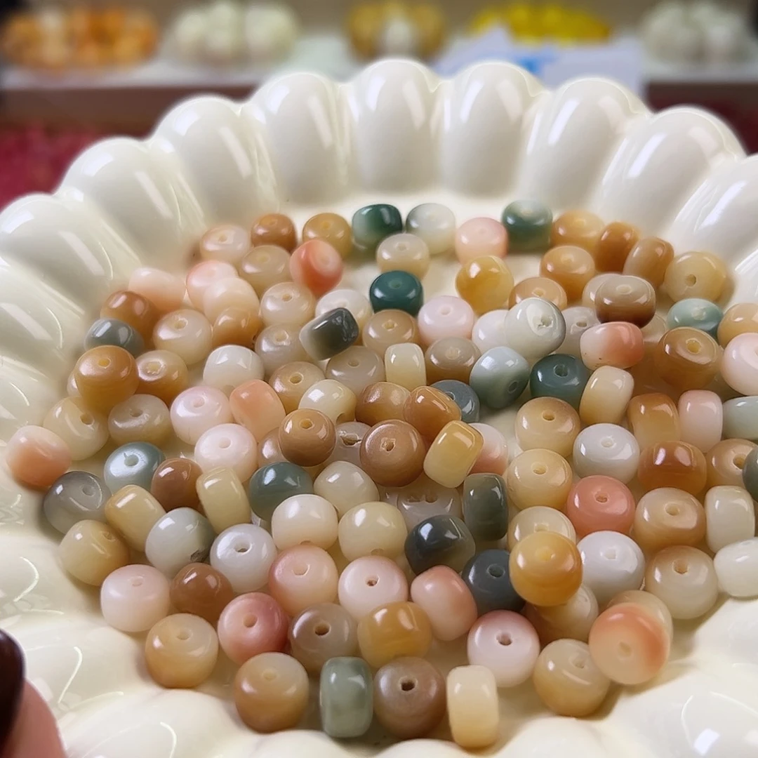 菩提根/象牙果手串卡9彩虹药片100颗微瑕