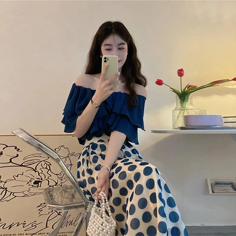 夏季女装微胖显瘦梨形身材轻熟甜辣风清纯甜美连衣裙子两件套装