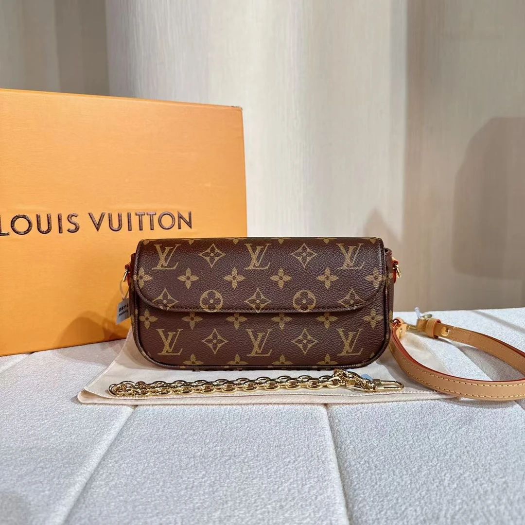 99新 LouisVuitton/路易威登 老花ivy腋下链条包/百搭10908552