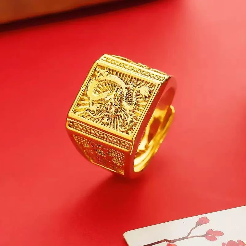 合金戒指 高档精美祥龙金樽戒