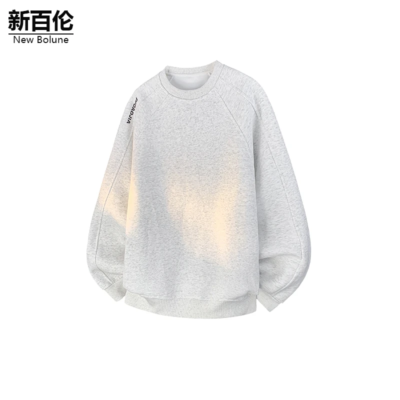 新百伦/NEW BOLUNE美式拼接卫衣男秋季新款潮流痞帅百搭宽松长袖