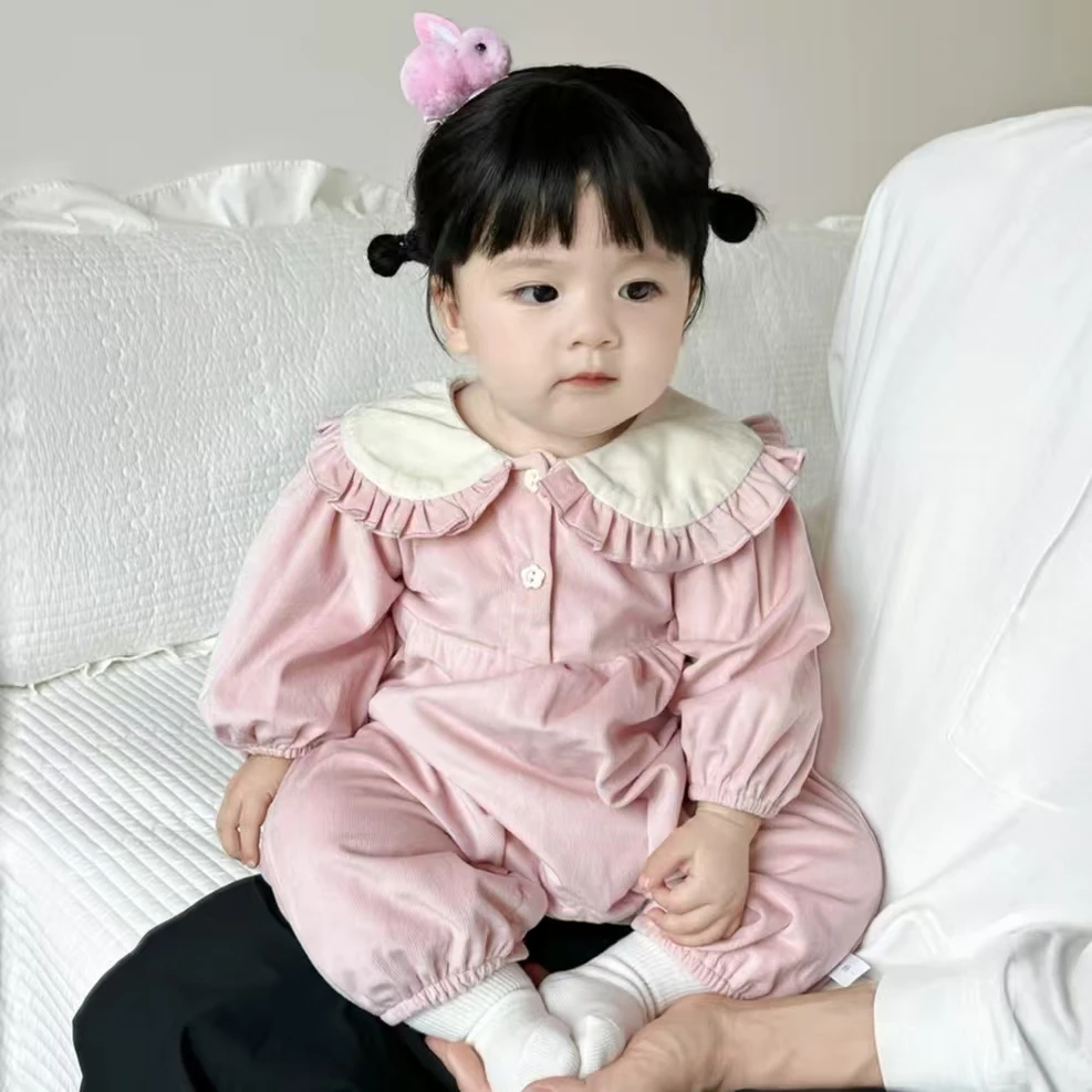 宝宝春秋衣服新款哈衣可爱小兔婴儿连体衣包屁衣女童春秋连体爬服
