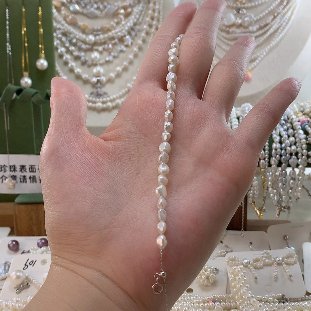 淡水珍珠手绳银S925镶嵌