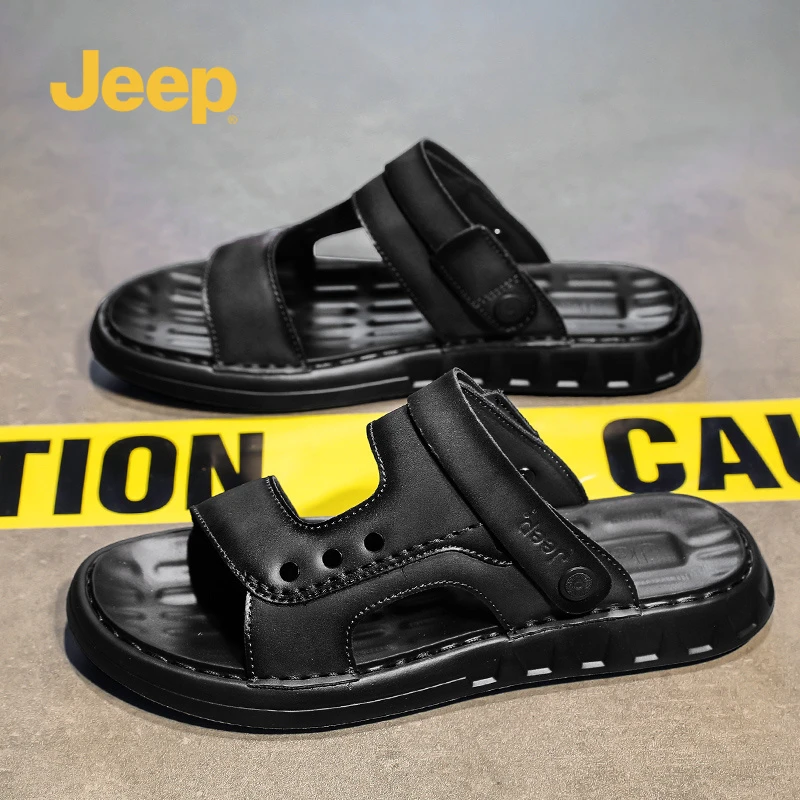 jeep吉普男鞋2025夏季凉鞋男软底防臭休闲两用凉拖外穿沙滩鞋男士