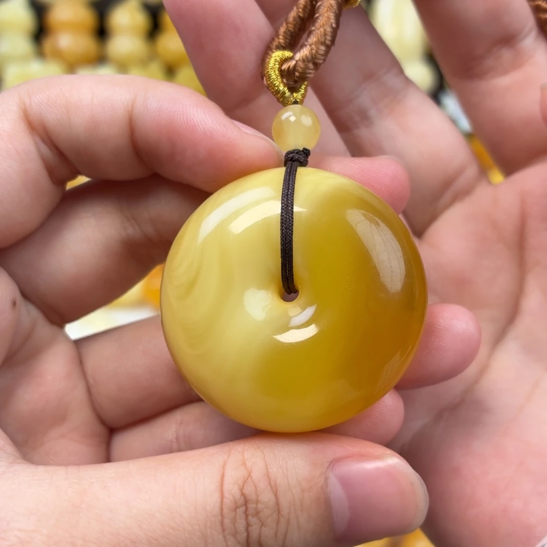 蜜蜡未镶嵌毛衣链蜜蜡