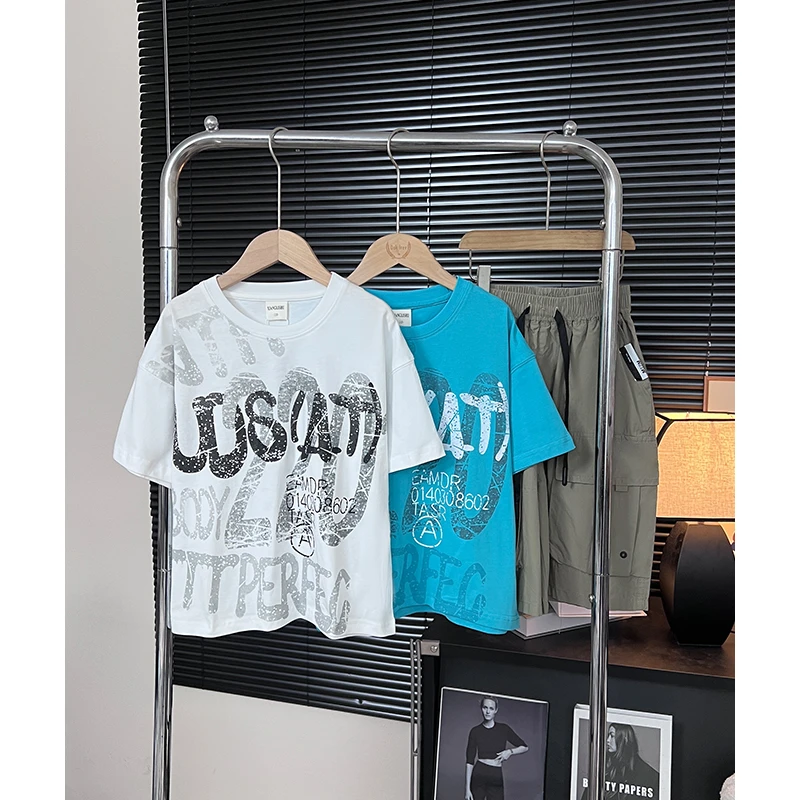 男童纯棉短袖T恤夏季2025新款宽松百搭中大童薄款凉感上衣半袖潮t