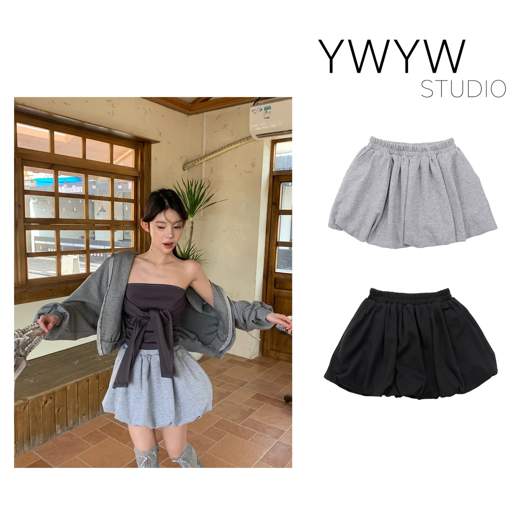 【YWYW25S/S】早春ins风百搭显瘦设计感纯色蓬蓬裙3791