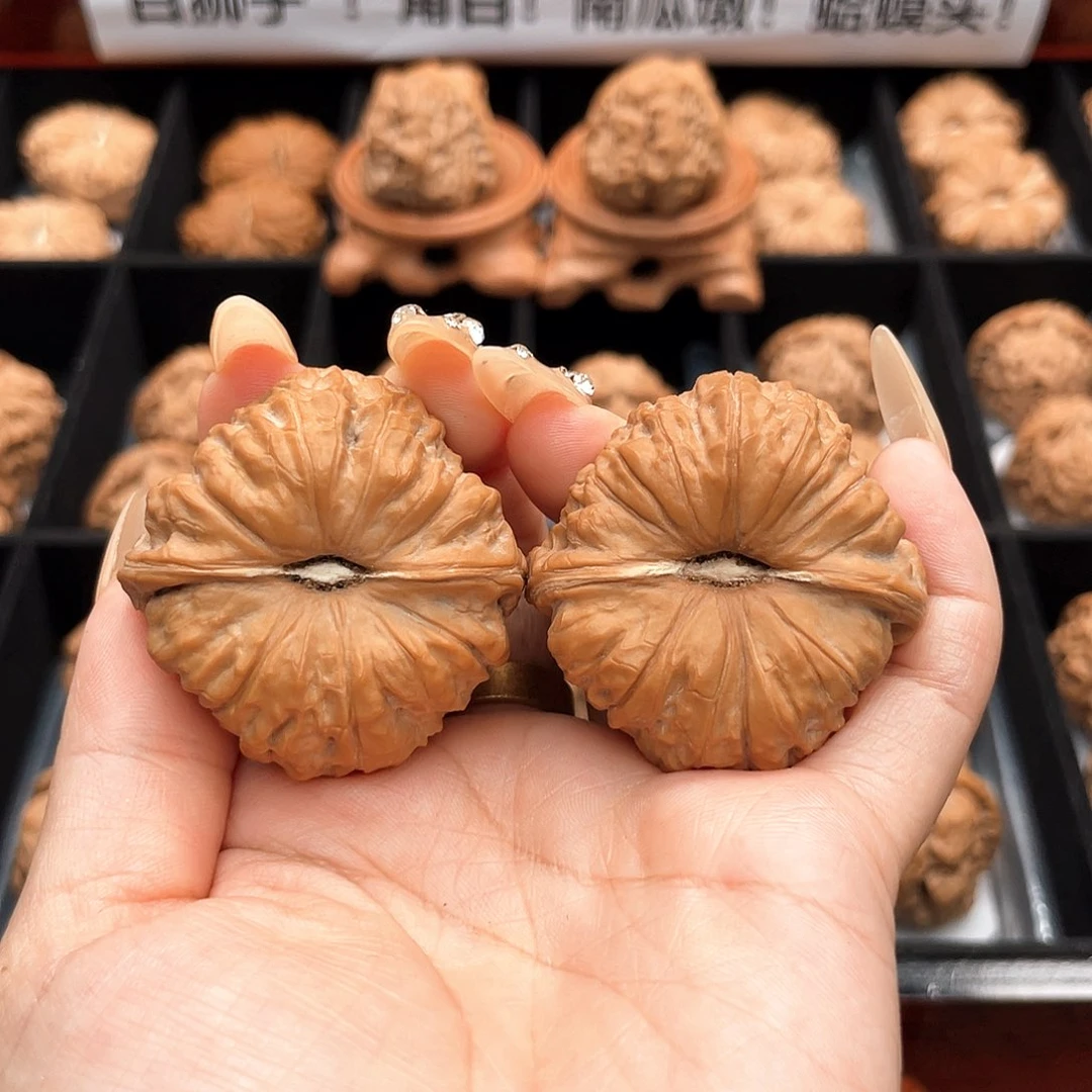 把件文玩核桃41南瓜全品对歪一字深凹底近圆4139