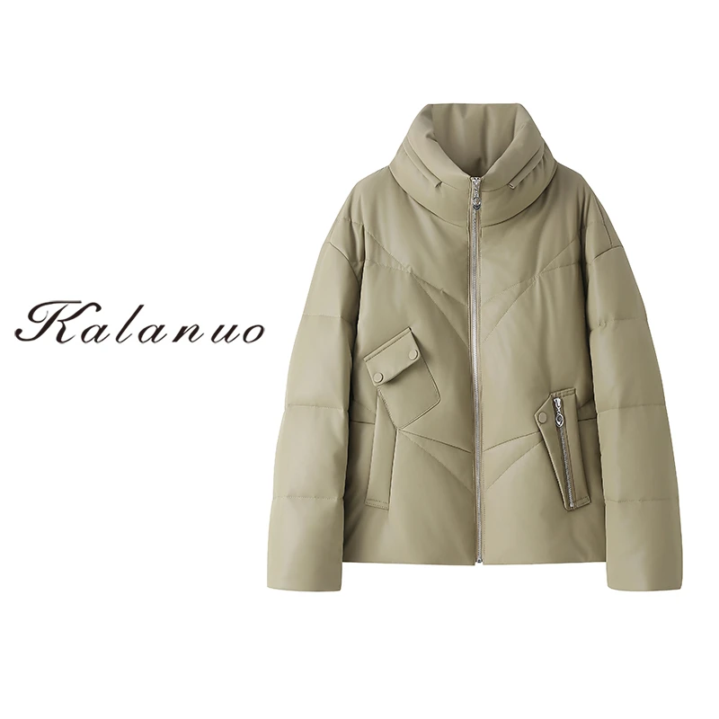 【卡拉诺】2025新款纯色百搭立领休闲鹅绒服25256