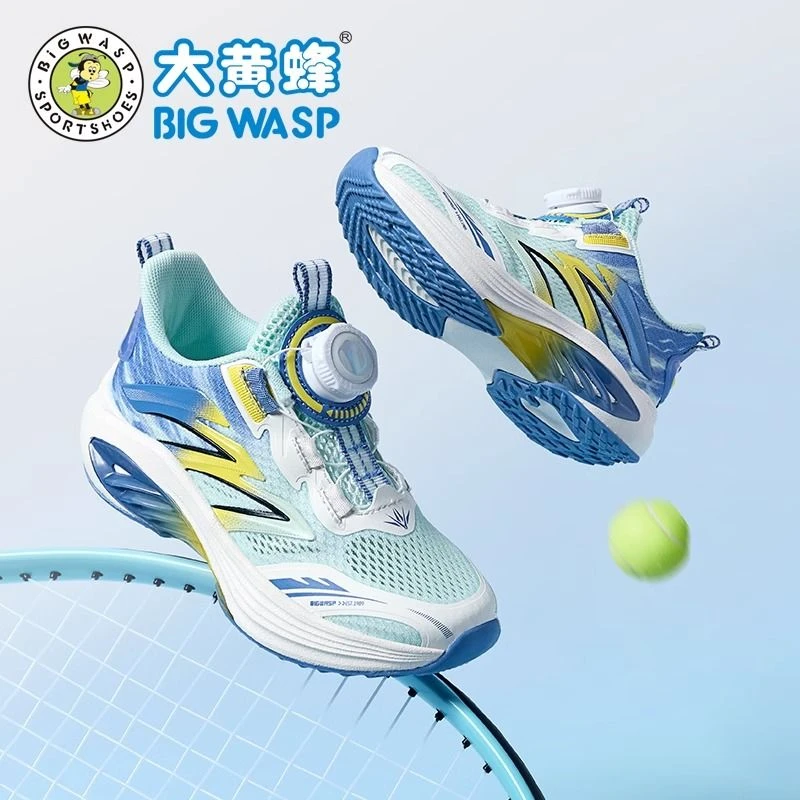 大黄蜂童鞋男孩儿休闲跑步鞋透气网面运动鞋旋转扣男童鞋轻便防滑
