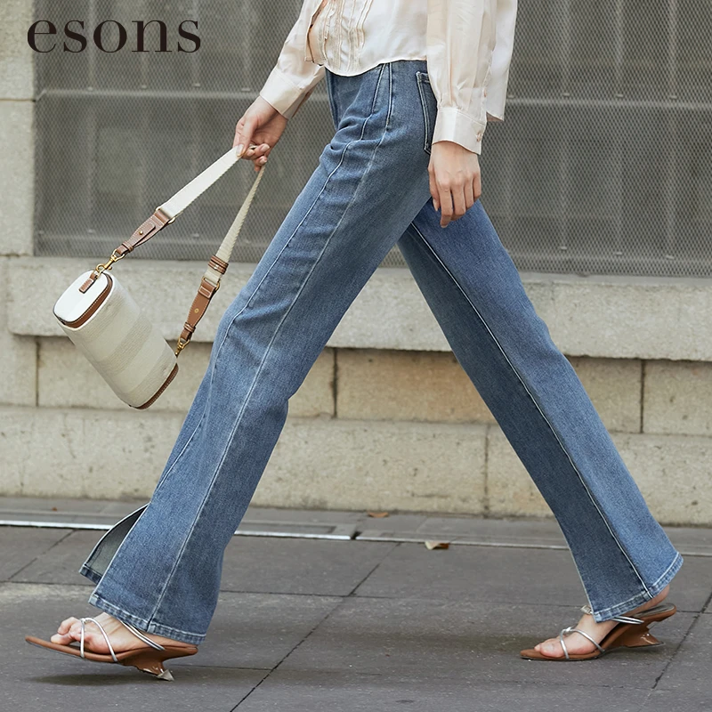 esons/爱城市【商场同款】秋季中高腰直筒显高显瘦牛仔裤女36653480