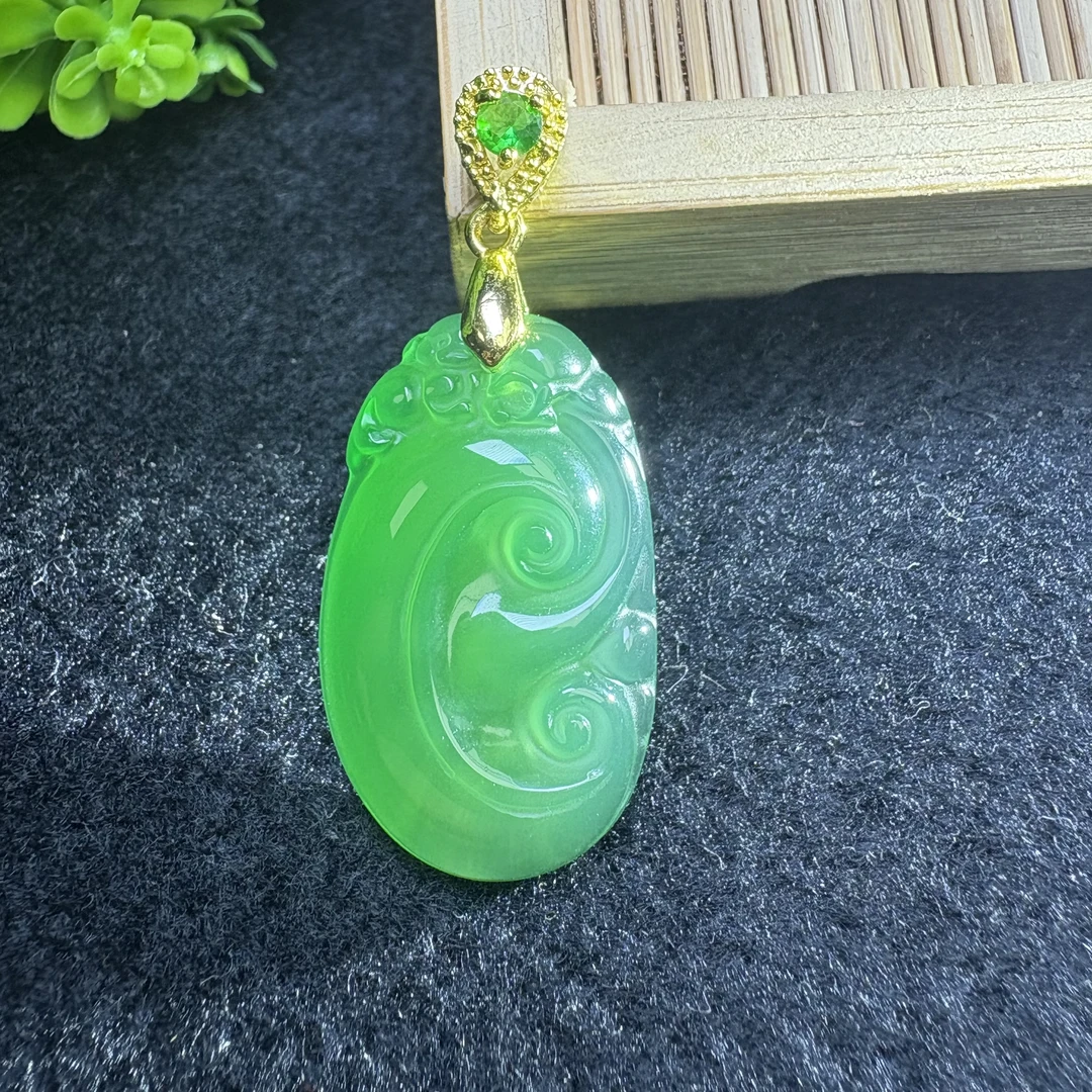 面面来财珠宝ST7487秦紫玉玛瑙绿如意吊坠-多样性只发一件