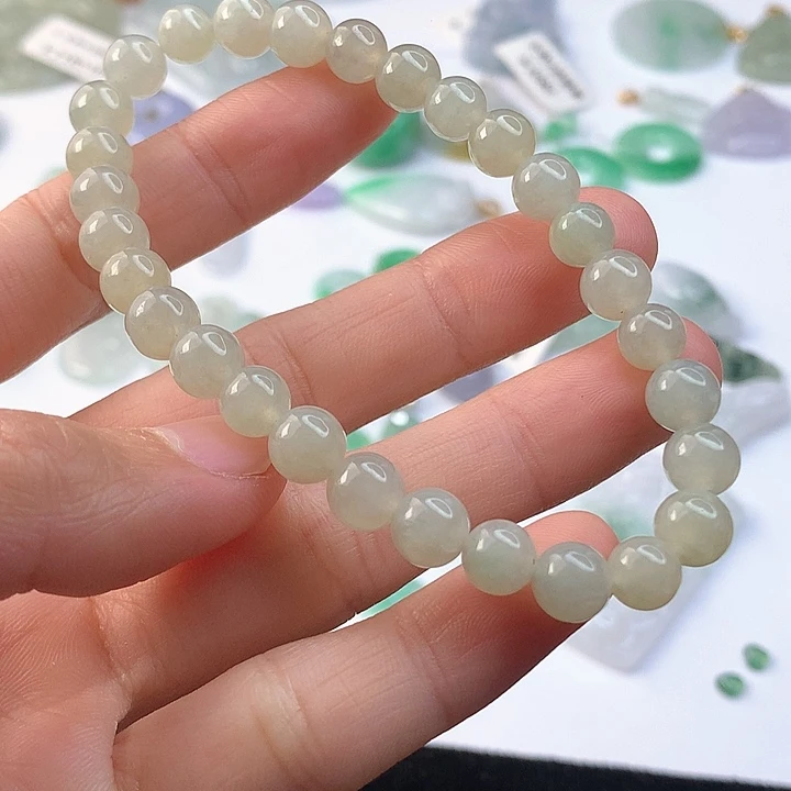 翡翠裸石缅甸天然翡翠A货手串